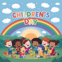Creative Bliss Spreading Joy through Children's Day Illustrations