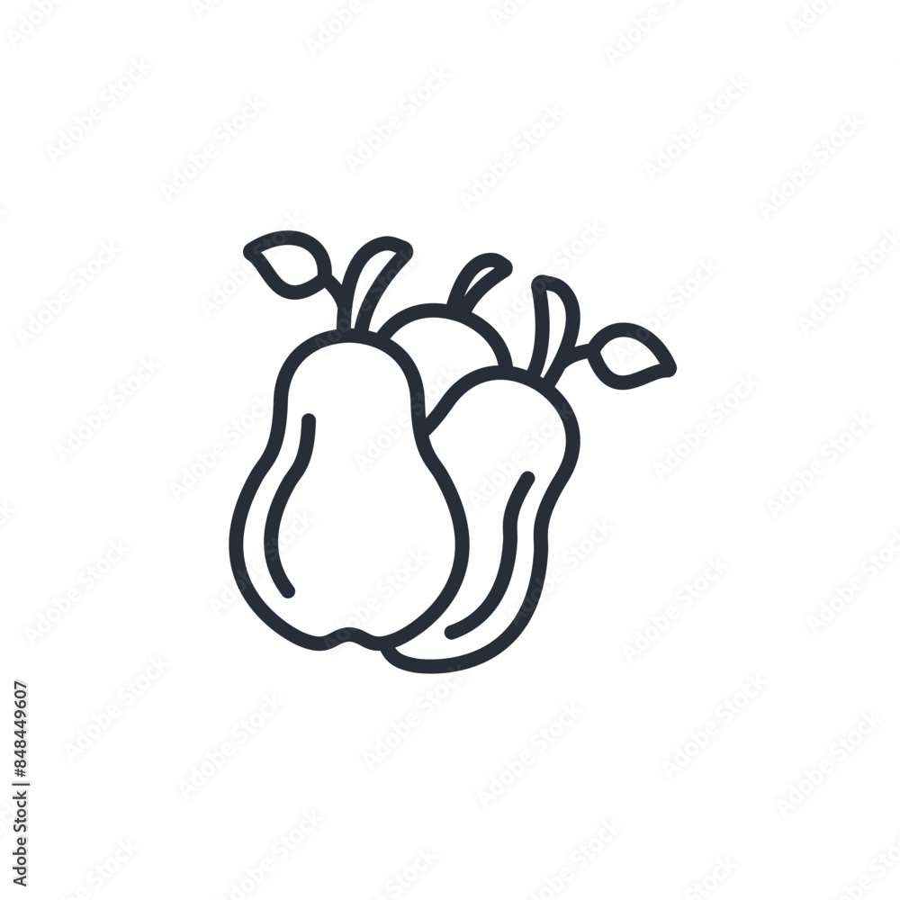 Poster pear icon. vector.editable stroke.linear style sign for use web design,logo.symbol illustration.