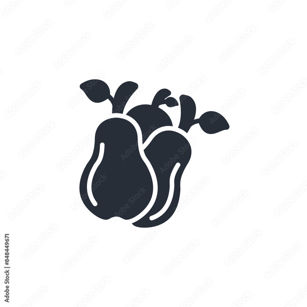 Poster pear icon. vector.editable stroke.linear style sign for use web design,logo.symbol illustration.