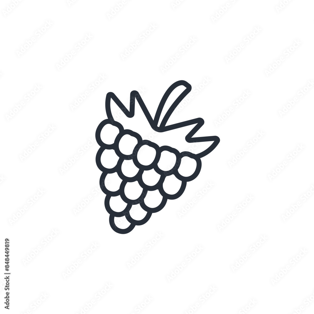 Poster raspberry icon. vector.editable stroke.linear style sign for use web design,logo.symbol illustration