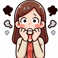 Obraz premium A person who is scared, Cartoon character, cartoon illustration