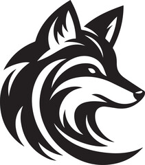 wolf head icon Silhouette Vector 