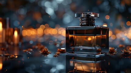 Glass Perfume Bottle With Warm Lights