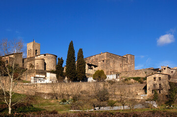 village of Santa Pau, Garrotxa, Girona province, Spain