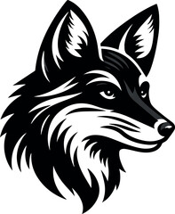 wolf head icon Silhouette Vector 