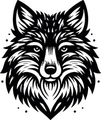 wolf head icon Silhouette Vector 