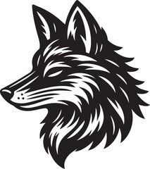 wolf head icon Silhouette Vector 