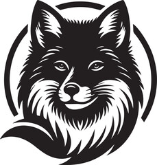 wolf head icon Silhouette Vector 