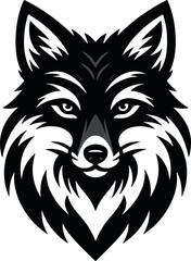 wolf head icon Silhouette Vector 