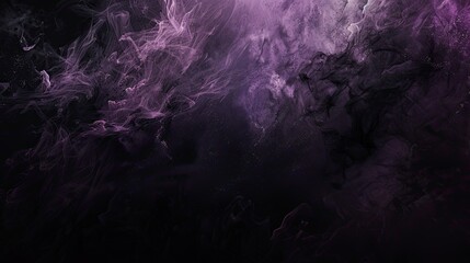 Eerie Black and Deep Purple Abstract Background with Dark Waves