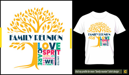 Family reunion trees text leaf quotes family strong strength joy love tshirt design download for free