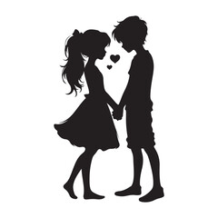 Romantic love vector silhouette