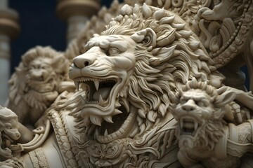Fototapeta premium detailed view of an ancient mythological artifact