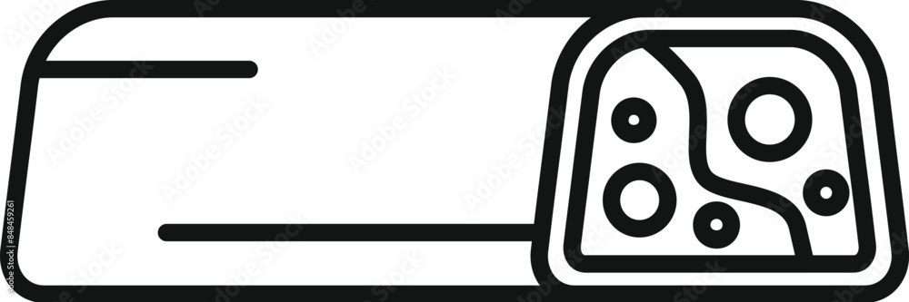 Poster sausage roll showing filling icon thin line for web and mobile, modern restaurant menu icon vector i