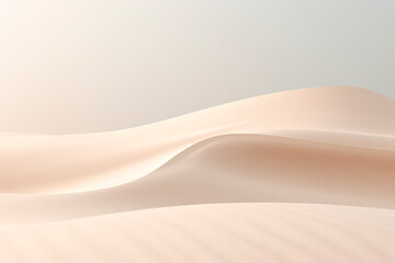 Serene portrayal of desert scenery, captured in canvas of textured white and beige tones, suggesting softness of dunes.