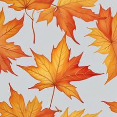 Fototapeta premium Colorful Maple Leaf Illustration for Autumn Nature Art