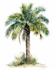 Obraz premium İllustration of a Palm Tree on a White Background