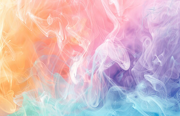 Fototapeta premium White smoke on colorful background. Created with Ai