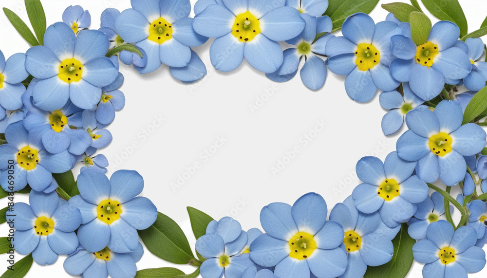 Aufkleber botanical design border with transparent isolated frame and photo-illusion petals, perfect for horiz