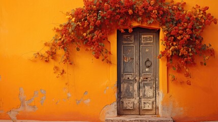 old door and wall