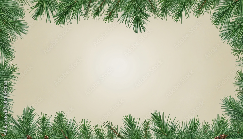 Poster generative ai creates an isolated botanical design with a photorealistic frame border of lush dougla