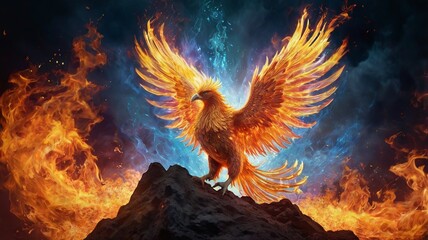 phoenix with spread wings