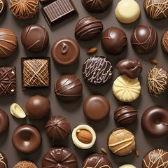 Generative AI Crafting Delicious Chocolate Pralines with a Variety of Sweet Flavors