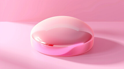 composition, pink high-gloss hard plastic around the picture