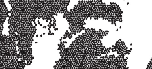 Abstract Geometric Black Polygon Mosaic Pattern Background