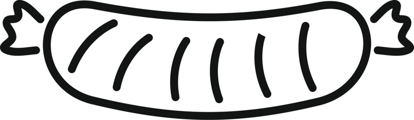 Simple line art of a grilled sausage representing barbecue and street food