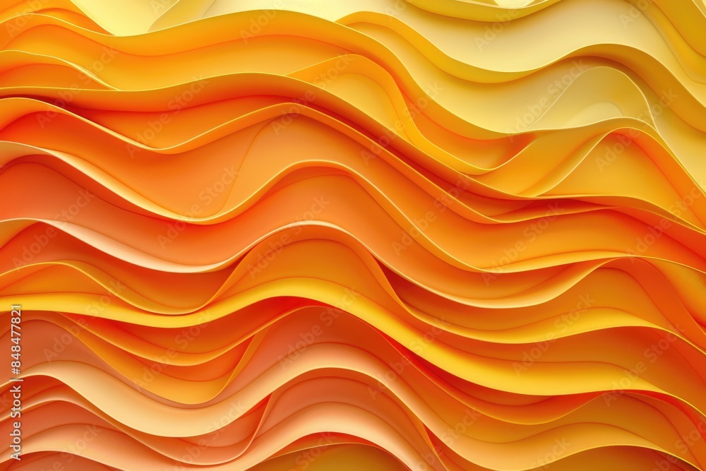 Poster 3d rendering of a wavy orange surface aig51a.