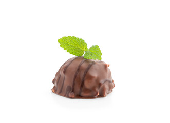 Milk chocolate candy isolated on white background