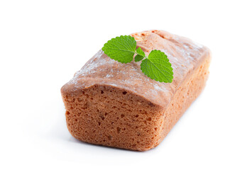 Pound cake isolated on a white background