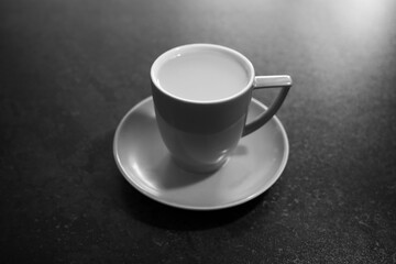 cup with  coffee  on the table