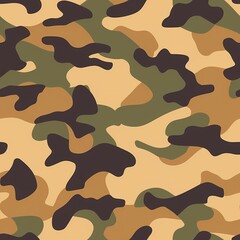 Naklejka premium Simple Camouflage seamless pattern in Brown. Military camouflage. illustration formats 4096 x 4096