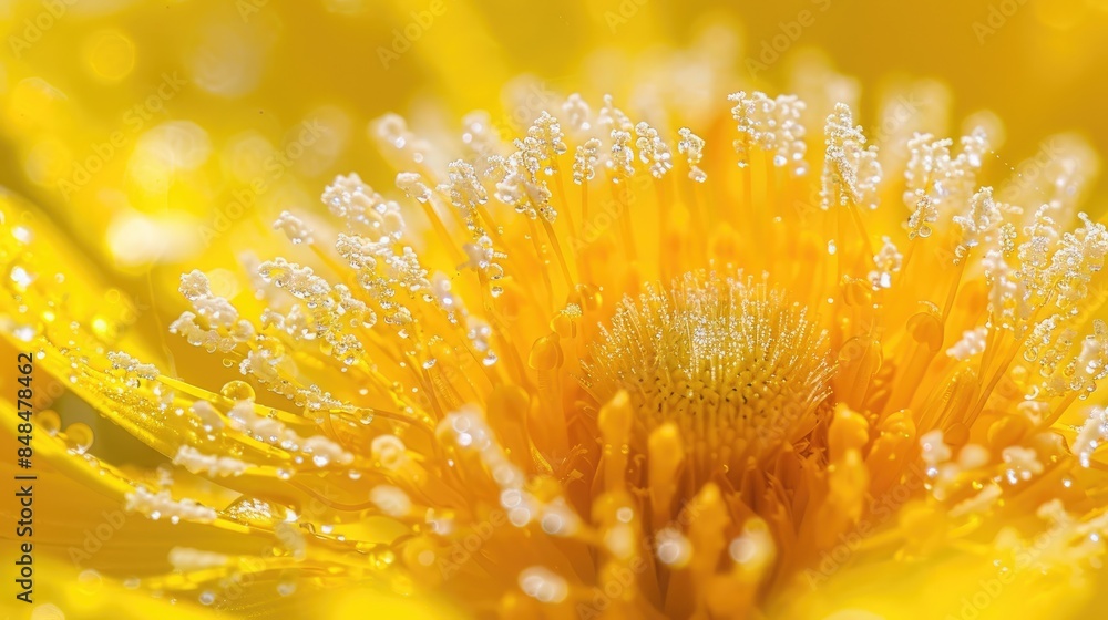 Sticker Close up of Coltsfoot Flower