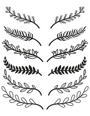 Floral ornaments hand drawn vector designs