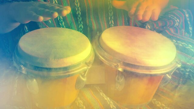 Bongo Player At Smoky Reggae Concert