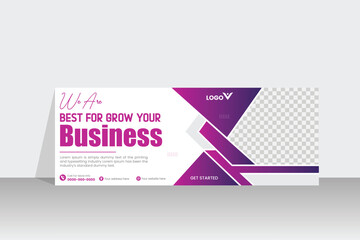 Professional business facebook cover or social media web banner design template,