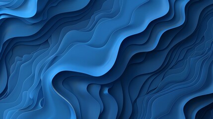 Blue wavy background. Abstract blue waves. 3D rendering.