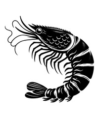Shrimp vector set 6 Silhouette illustration fish