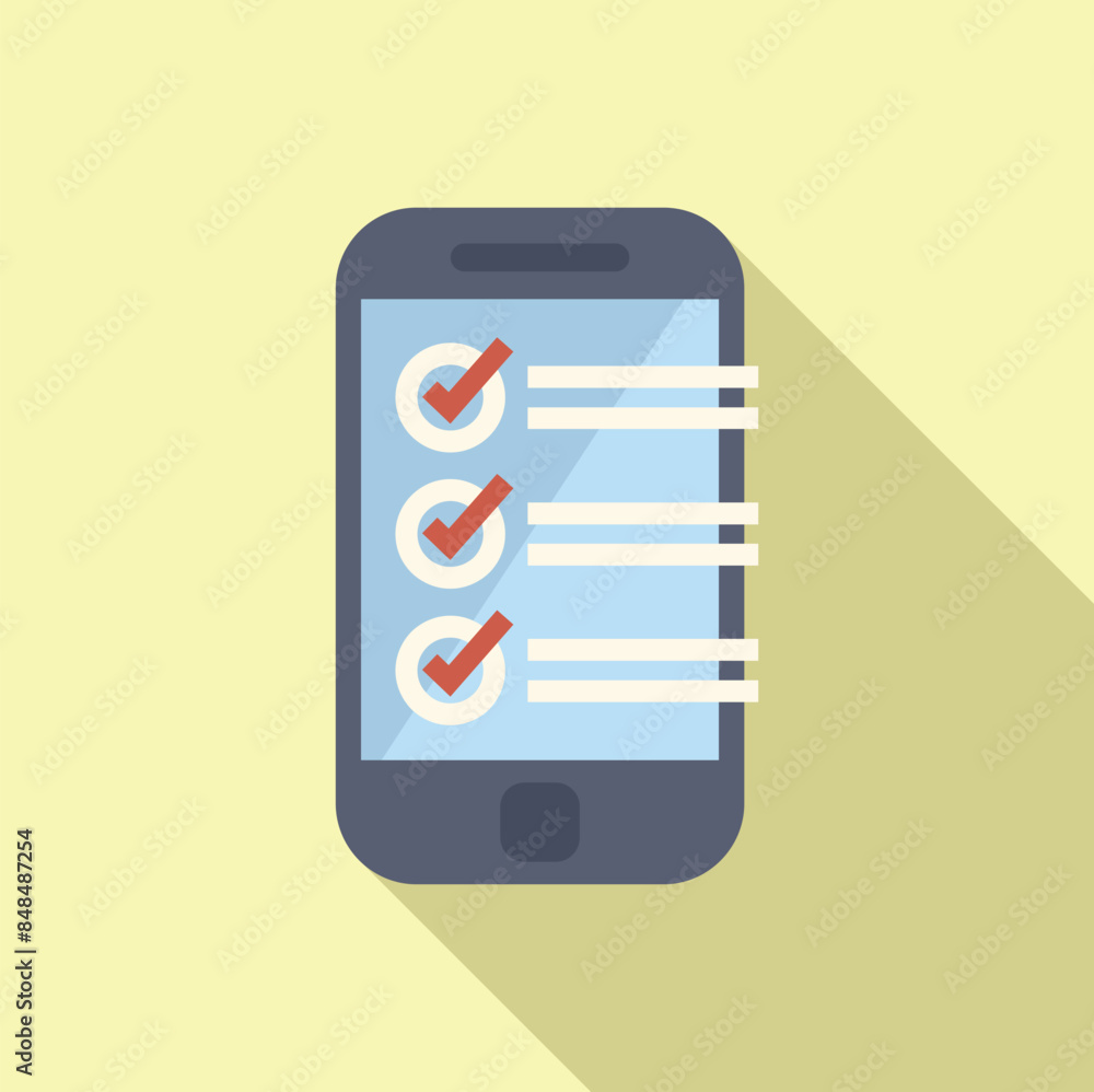 Poster smartphone displaying a checklist app, highlighting the concept of task management, organization, an