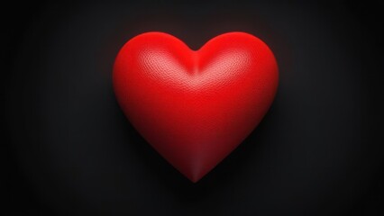 Obraz premium red heart on black background, space for text 