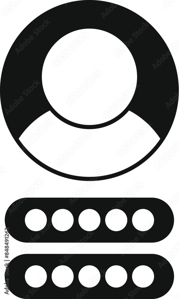 Poster simple icon of a user login with password, suggesting concepts of access and security
