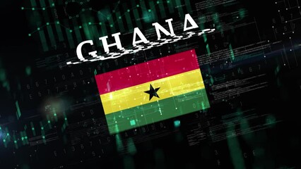 Ghana with Digital flag Intro - Powered by Adobe