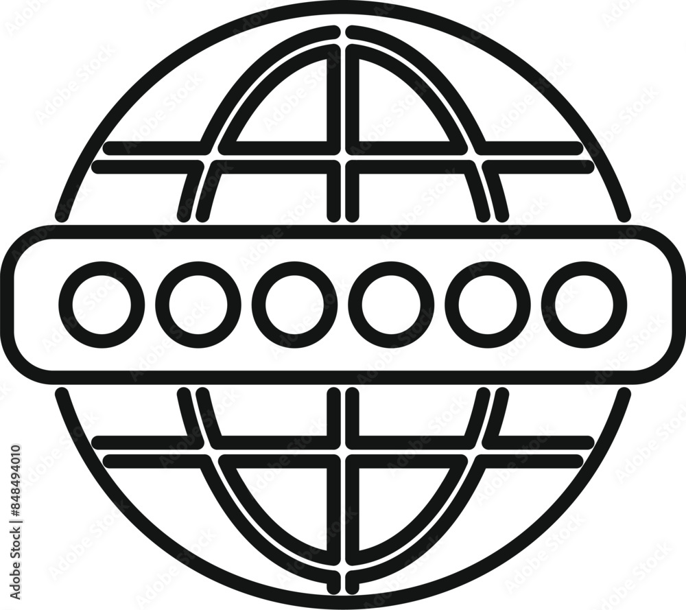 Poster simple design of a globe with a loading bar, representing the concept of global internet and fast co