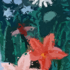 Oil paintings and various flowers, lotus leaves, lotus flowers, fish, birds, chrysanthemums, wild boars, tigers, the scenery is beautiful