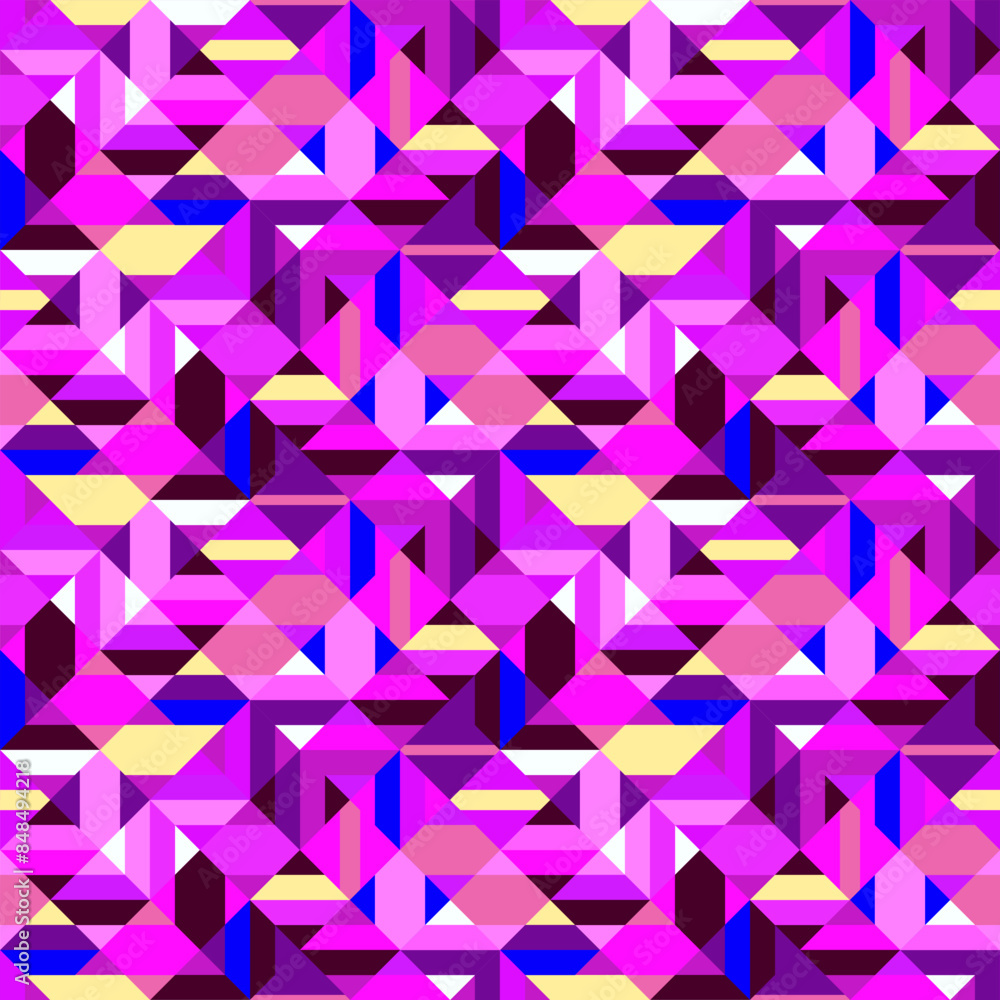Poster seamless mosaic pattern background - abstract vector graphic design