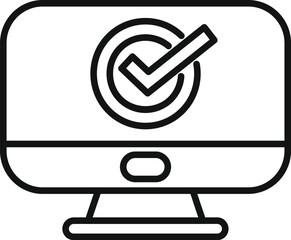 Computer screen displaying a check mark icon, representing the completion of an online survey or task
