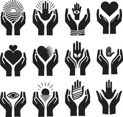 set of hands icon vector illustration 